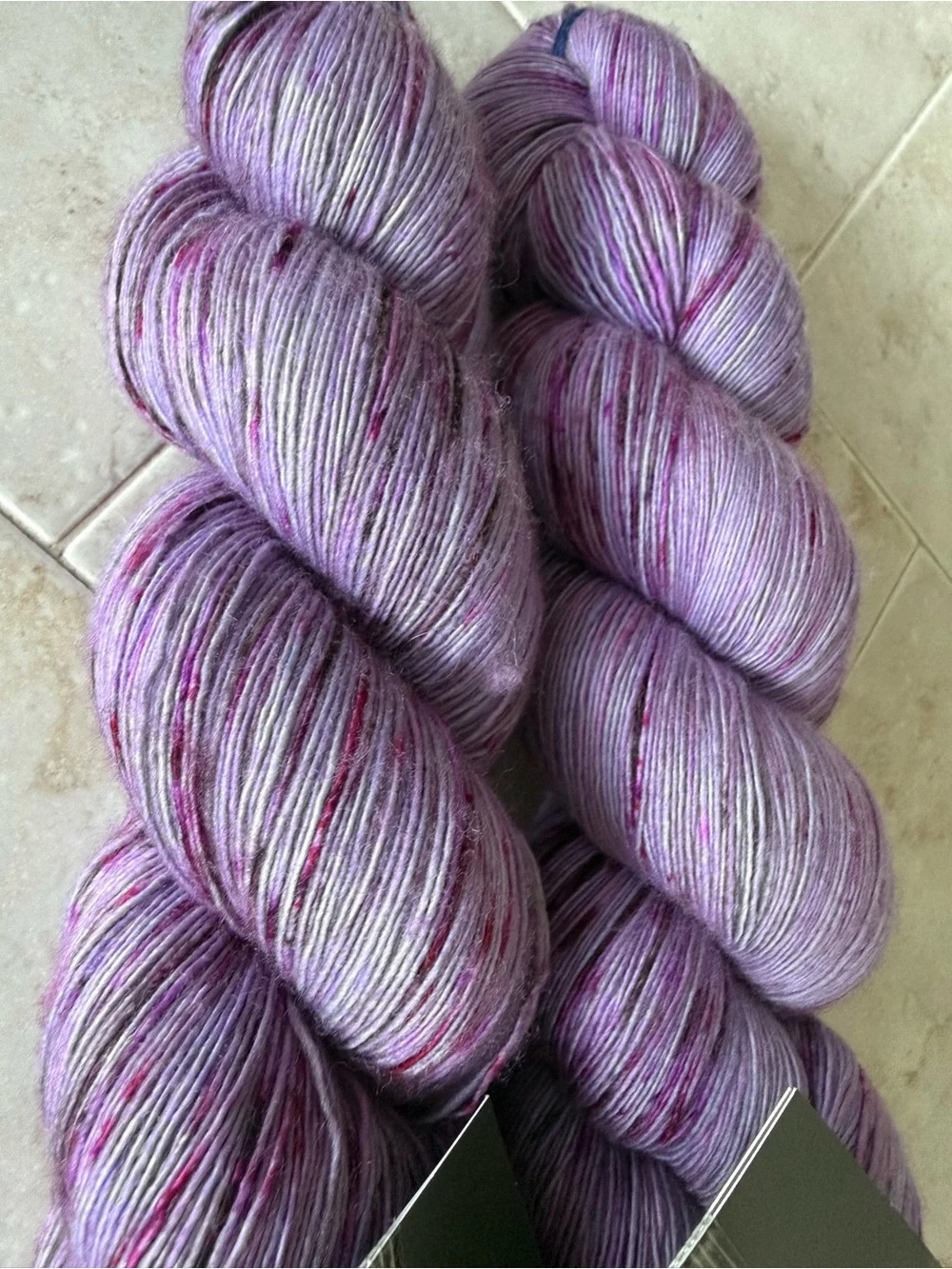 Madelinetosh Hand-Dyed Yarn - Lavender with Pink Speckles